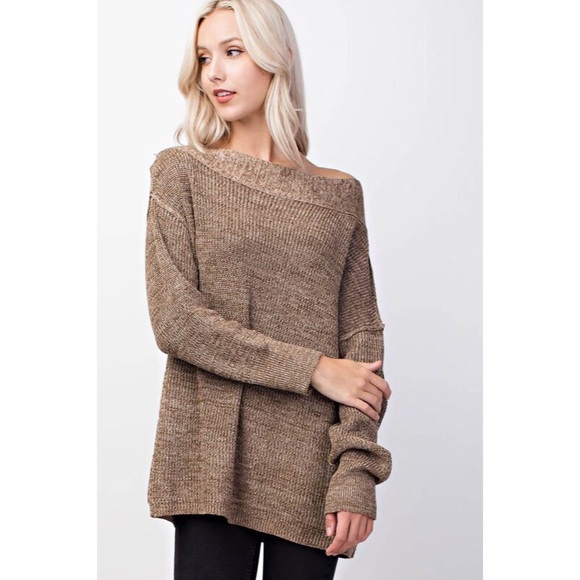 >>LAST<< Bailey Boatneck Sweater - Mocha - Picture 4 of 4